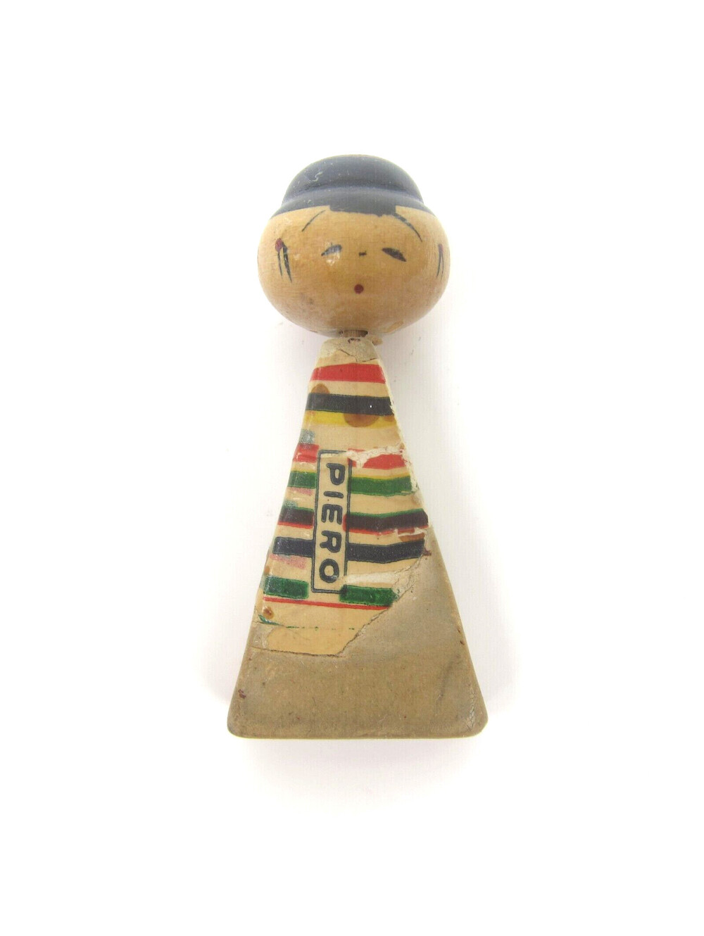 Vintage Piero Kokeshi Doll Eraser Japan Pagoda Eraser Wooden Head Figure RARE